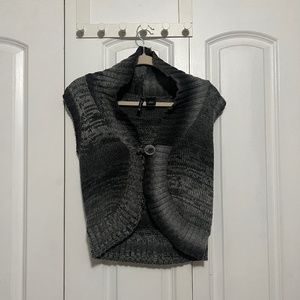 grey knitted sweater vest